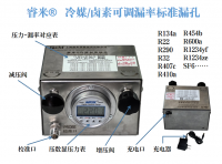 冷媒/卤素可调漏率标准，R12,R22,R32,R134a,R290,R404a,R407c,R410a,SF6,R600a,Halon1301