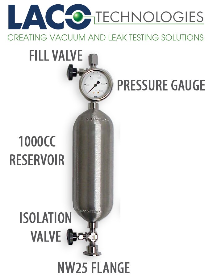 充气式漏孔 带压力计 高容积1000CC 双阀门  LACO Leak Standard, 1000cc, gauge, manual iso valve, nw flange.jpg
